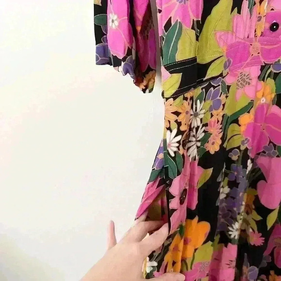 Patou Floral Maxi Dress SZ Large 42 Boho Festival Retro Luxury Designer Hippie - Picture 5 of 11